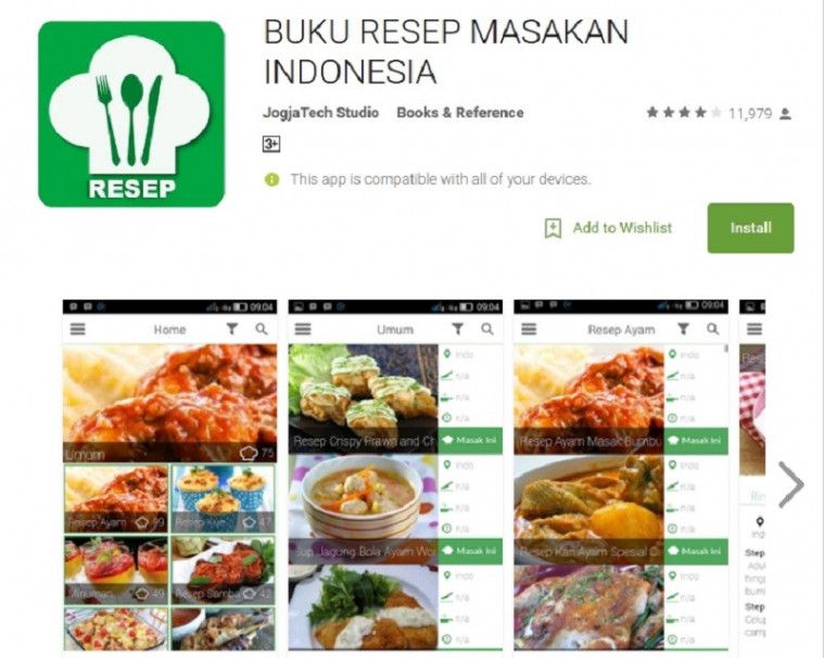 Aplikasi resep masakan harian